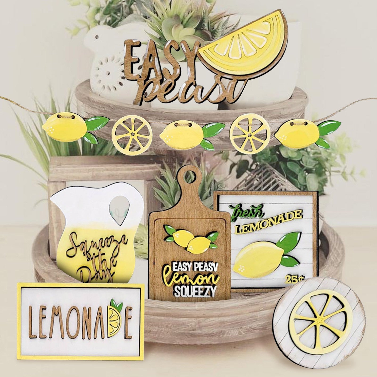 lemon tiered tray signs